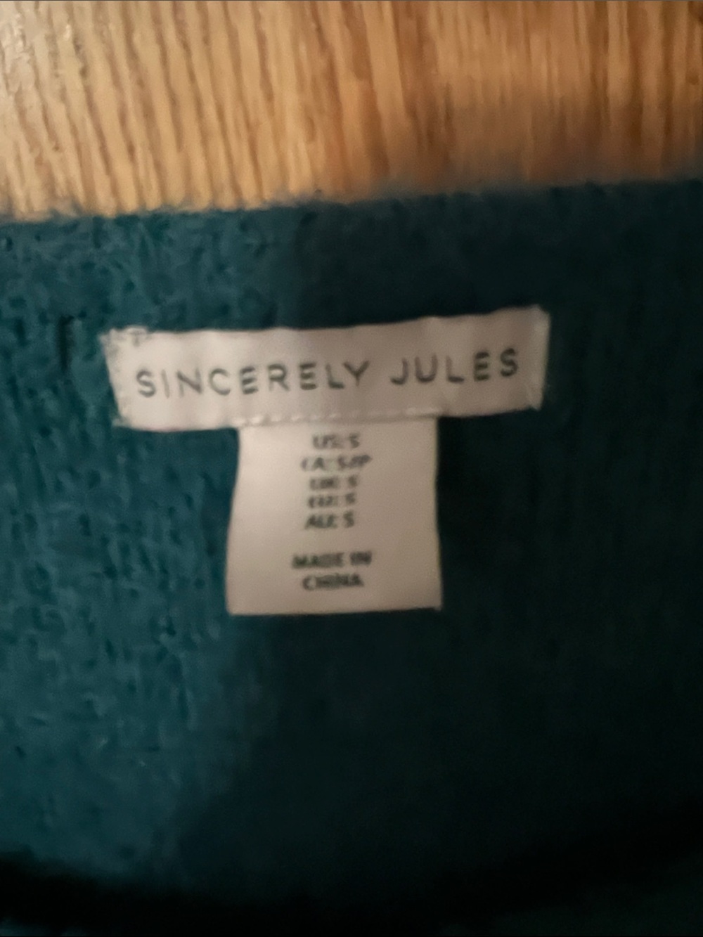 Sincerely Jules size small fuzzy double zip teal green sweater - Picture 2 of 5